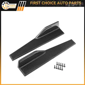 1st166464choice 1stchoice-autoparts 2x Carbon Fiber Car Side Skirts Spoiler Rocker Splitters Kits Anti-scratch 45cm