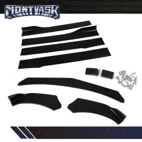 2014mmotor Mmo05192 New Universal Front Bumper Lip Spoiler Chin Splitter Side Skirt Extension Black