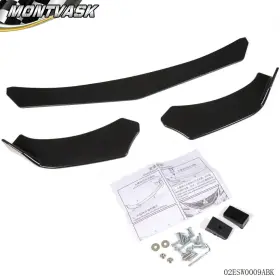 Mmo279 2014mmotor 3pcs Universal Car Front Bumper Lip Chin Spoiler Splitter Body Kit Black