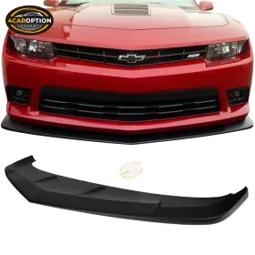 4car-blf-cc14a-mb 4caroption Fits 14-15 Chevy Camaro Ss A Style Front Bumper Lip Spoiler Matte Black - Abs