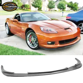 4car-blf-ccorv06zr1-pu 4caroption Fits 05-13 Chevy Corvette C6 Z06 Zr1 Style Front Bumper Lip Spoiler Unpainted Pu