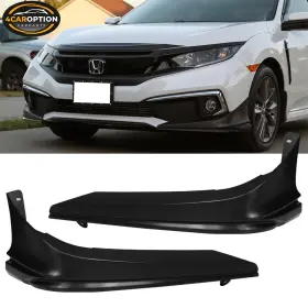 4car-blf-hc19md2p-pp 4caroption Fits 19-21 Civic Front Bumper Lip Spoiler Side Apron Modulo Style Pp