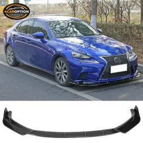 4car-blf-lis14fsik3p-cfl 4caroption Fit 14-16 Lexus Is F Sport Front Bumper Lip Spoiler Splitter Carbon Fiber Print