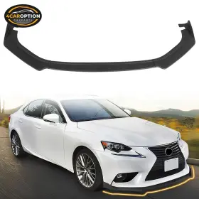 4car-blf-lis14ik3p-pp 4caroption Fits 14-16 Lexus Is250/350 Base Front Bumper Lip Spoiler 3pcs Set Matte Black Pp