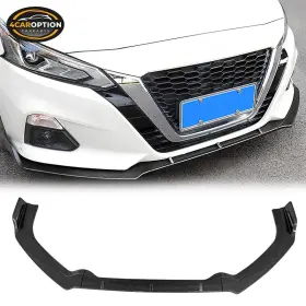 4car-blf-na19ik3p-cfl 4caroption Fits 19-22 Nissan Altima Front Bumper Lip Spoiler Carbon Fiber Print Pp 3pc