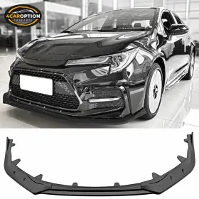4car-blf-tcl204seik3p-mba 4caroption Fits 20-24 Corolla Se Xse 4d Front Bumper Lip Spoiler Matte Black 3pc