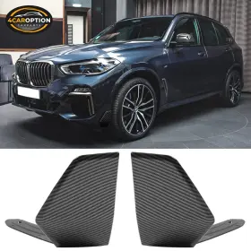 4car-blrc-bg05mtmp2p-cfl 4caroption Fit 19-25 G05 X5 M Sport Rear Corner Splitter Aprons Mp Style Carbon Fiber Print