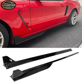 4car-bls-fm056ggt500-gbk 4caroption Side Skirts Fits 10-14 Mustang 2dr Rocker Panel Lip Gloss Black Abs Gt500 Style