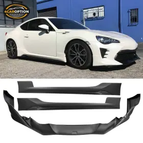 4car-blf-ty8617trd-pp 4caroption 842961183664 Fits 17-20 Toyota 86 Front Bumper Lip Spoiler Pair Of Side Skirts Pp