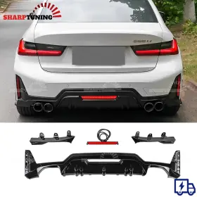 St-g20-rl-3-gb 8tpart Gloss Black For 2022-2024 Bmw 3 Series G20 Rear Diffuser Bumper Splitter