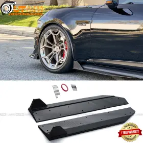 Ut-24mustang-sk1-cf 8tpart For 2024-2025 Ford Mustang Gloss Carbon Fiber Look Side Skirts