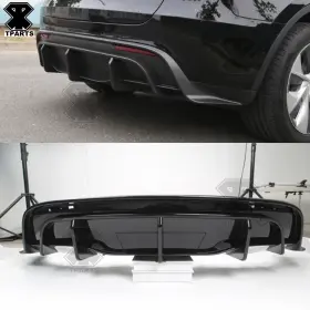 W2-tesla-my-rl3-mb 8tpart For Tesla Model Y 2017-2024 Upgrade Rear Diffuser Track Style Light-gloss Black