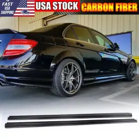 Aacarfans Factory 3569794397439 Real Carbon Side Skirts Extensions Lip For Mercedes Benz W204 C63 2008-2014