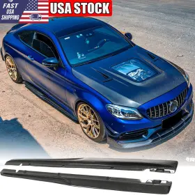 C205 Aacarfans Factory 569807670658 Real Carbon Side Skirt Extension Lip For Benz W205 C43 C63 Coupe 2015up