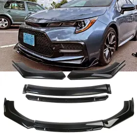Abx 768641406079 Front Bumper Lower Lip Spoiler Splitter Body Glossy Black For Toyota Corolla Se