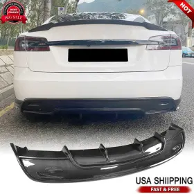 Acarking Factory 569806990603 Real Carbon Rear Bumper Diffuser Lip Body Kit For Tesla Model S Sedan 2016-2020