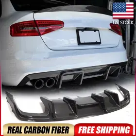 Acarking Factory 569806991181 For Audi A4 S-line S4 B8.5 2013-16 Real Carbon Rear Bumper Diffuser Lip Spoiler