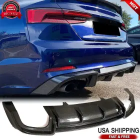 Acarking Factory 569807506018 For Audi S5 A5 B9 Sline 2017-2020 Real Carbon Rear Bumper Lip Diffuser Spoiler