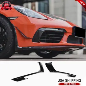 Acarking Factory 569807744458 Gloss Black Front Fog Air Vent Fins Cover For Porsche 718 Boxster Cayman 2016-19
