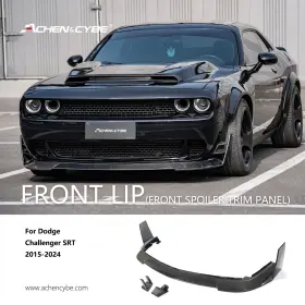 Achen&cybe 975590618475 Carbon Fiber Front Lip Spoiler Lightweight Direct Fit Dodge Challenger Srt