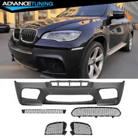 Adv-bkp-be71x6m-f Advancetuning 198073276498 For 08-14 Bmw X5 E71 X6m Style Front Bumper Conversion With Pdc Holes Grilles Pp