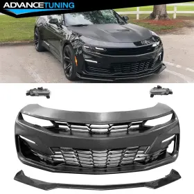 Adv-bkp-cc19lstss-pp Advancetuning 198073374101 For 19-24 Camaro 19 Ss Front Bumper Daytime Running Light Carbon Fiber Print Lip