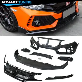Adv-bkp-hc16ctr-f Advancetuning 198073456685 For 16-21 Honda Civic Type-r Front Bumper Cover Conversion Grille Lip