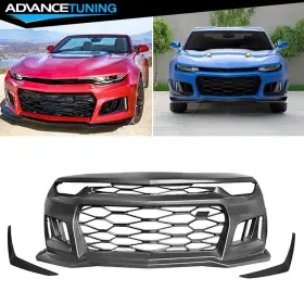 Adv-bkp-cc16zl1-pp Advancetuning 198073473514 For 19-24 Chevy Camaro 2dr Zl1 Style Pp Front Bumper Cover Conversion With Canards