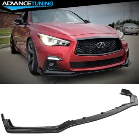 5163065 Advancetuning Fits 18-24 Infiniti Q50 Sport Carbon Fiber Print 3pcs Front Bumper Lip Splitter