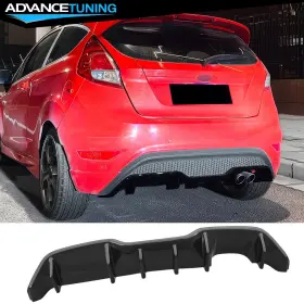 Adv-bld-ffie14stik-gbk Advancetuning For 14-19 Ford Fiesta St And Line Ikon Style Rear Bumper Diffuser Gloss Black