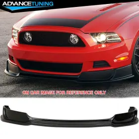Adv-blf-fm13rt-ua Advancetuning For 13-14 Ford Mustang V6 Gt Front Bumper Lip Chin Spoiler Splitter Pu #ua Ebony
