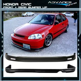 Adv-blf-hc96mu-pp Advancetuning Adv-blf-hc96mu-pp/blr-hc96 For 96-98 Honda Civic Sedan Coupe Mugen Style Front Bumper Lip Rear Diffuser