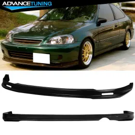Adv-blf-hdcv96mu Advancetuning Adv-blf-hdcv96mu&blr-hdcv962 Fits 96-98 Honda Civic 2dr 4dr Mugen Style Front Rear Bumper Lips Splitters