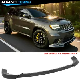 Adv-blf-jgc17srtik3p-mbk Advancetuning Fits 17-21 Jeep Grand Cherokee Srt Ikon Style Front Bumper Lip Pp Matte Black