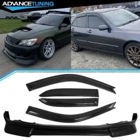 Adv-blf-li300wd-pu Advancetuning Adv-blf-li300wd-pu&wd-li00 Fits 01-05 Lexus Is300 Ikon Style Front Bumper Lip Spoiler Slim Window Visors