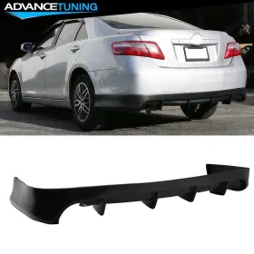 Adv-blr-tycm07df Advancetuning For 07-11 Toyota Camry Ikon Aero Style 4-fin Rear Bumper Diffuser Lip Spoiler Pu