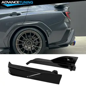 Adv-blrs-sbwrx22d-gbk Advancetuning For 22-25 Subaru Wrx 5th D Style Gloss Black 2pc Rear Bumper Splitter Aprons Abs