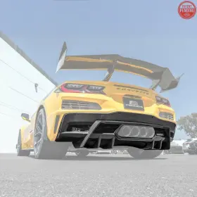 Diff-1006-bkcf Aftermarket Products Corvette C8 Z06 Carbon Fiber Rear Bumper Finned Diffuser From Eos