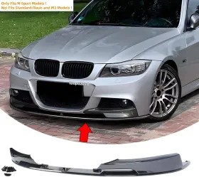 Ece278us Aftermarket Products For Bmw 3 Series E90 M Sport 328i 335i Front Splitter Lip Glossy Black 2009-2011