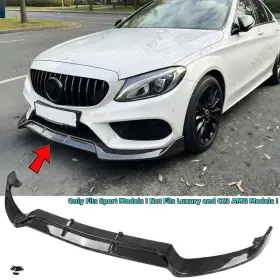 Aftermarket Products Fxe799us Front Carbon Fiber Look Splitter Lip For Mercedes C Class W205 Sport C43 2015-18