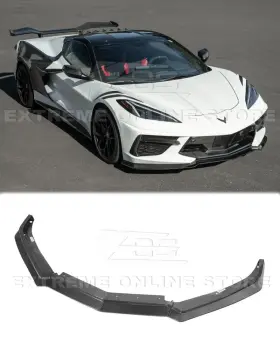 T-flip-1129-bkcf Aftermarket Products Z06 Z07 Package Carbon Fiber 3 Pcs Front Lip Fits 20-up Corvette C8 Base New