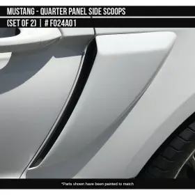 Fo24a01 Air Design For Ford Mustang 2018-2023 Satin Black Quarter Panel Side Scoop Set
