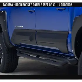 To02d05 Air Design For Toyota Tacoma 2016-2023 Satin Black Door Rocker Panel Set