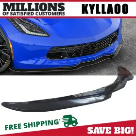Aliokee 768713983255 Front Bumper Lip Splitter Spoiler Gloss Black For 2014-2019 Corvette C7