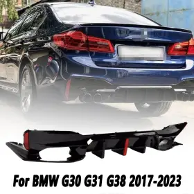 Allnewstars3 G30/g31/g38 5 2017-2023 For Bmw G30 G38 17-23 M5 Style Gloss Black Big Fin Led Rear Bumper Diffuser Kit