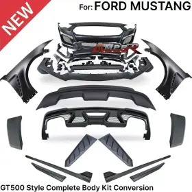 1820gt500 American Muscle Pp 2018-2023 Mustang Gt500 Style Front Bumper Fender Spoiler Diffuser Skirt Vents