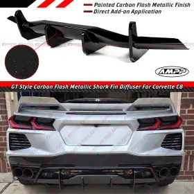 Rbd-c8str-gloss-cbflash Ampp For 2020-25 Corvette C8 Z51 Stingray Carbon Flash Gt Style Rear Bumper Diffuser