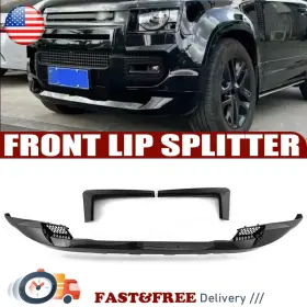 1kplr1218001 Amsparc Front Bumper Lip Chin Spoiler Splitters Diffuser For Defender 2020-2024 Black Us