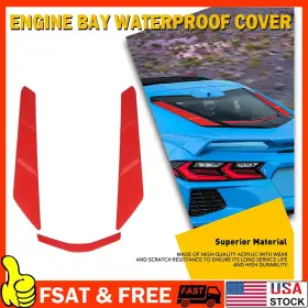 Cv1572020-2024 Amsparc For Chevy Corvette C8 Z06 Coupe 2020-2025 Red Rubber Waterproof Cap Dry Cover Us