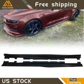 Ml1149268le Antuko For 2016-2020 Chevy Camaro Ss Rs Gen6 Black Side Skirts Rocker Panels Extension